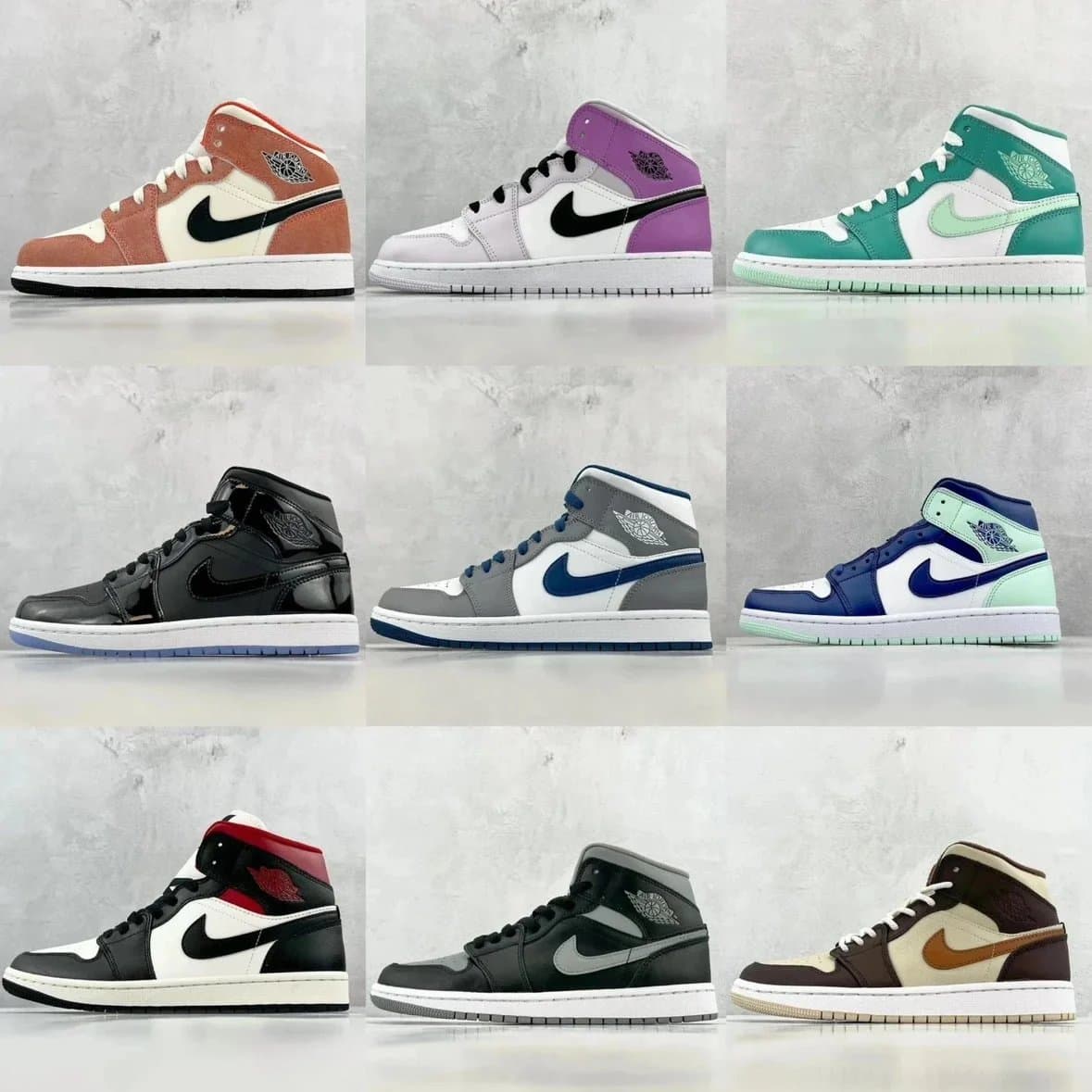 N ike A ir Jo rdan 1 Mid+WhatsApp:+86  18759151930