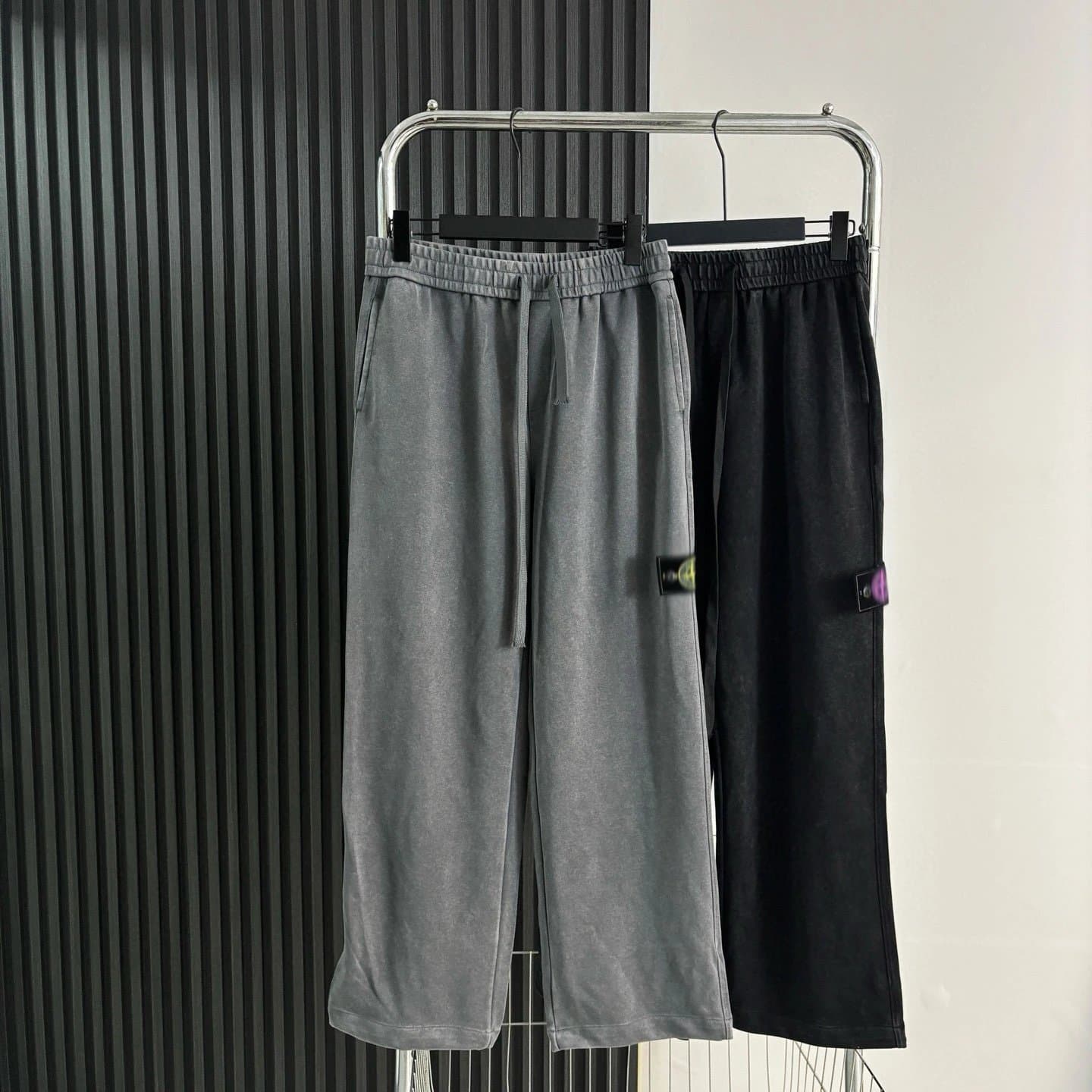 【上九路G】纯色简约微章运动宽松男女直通卫裤休闲长裤