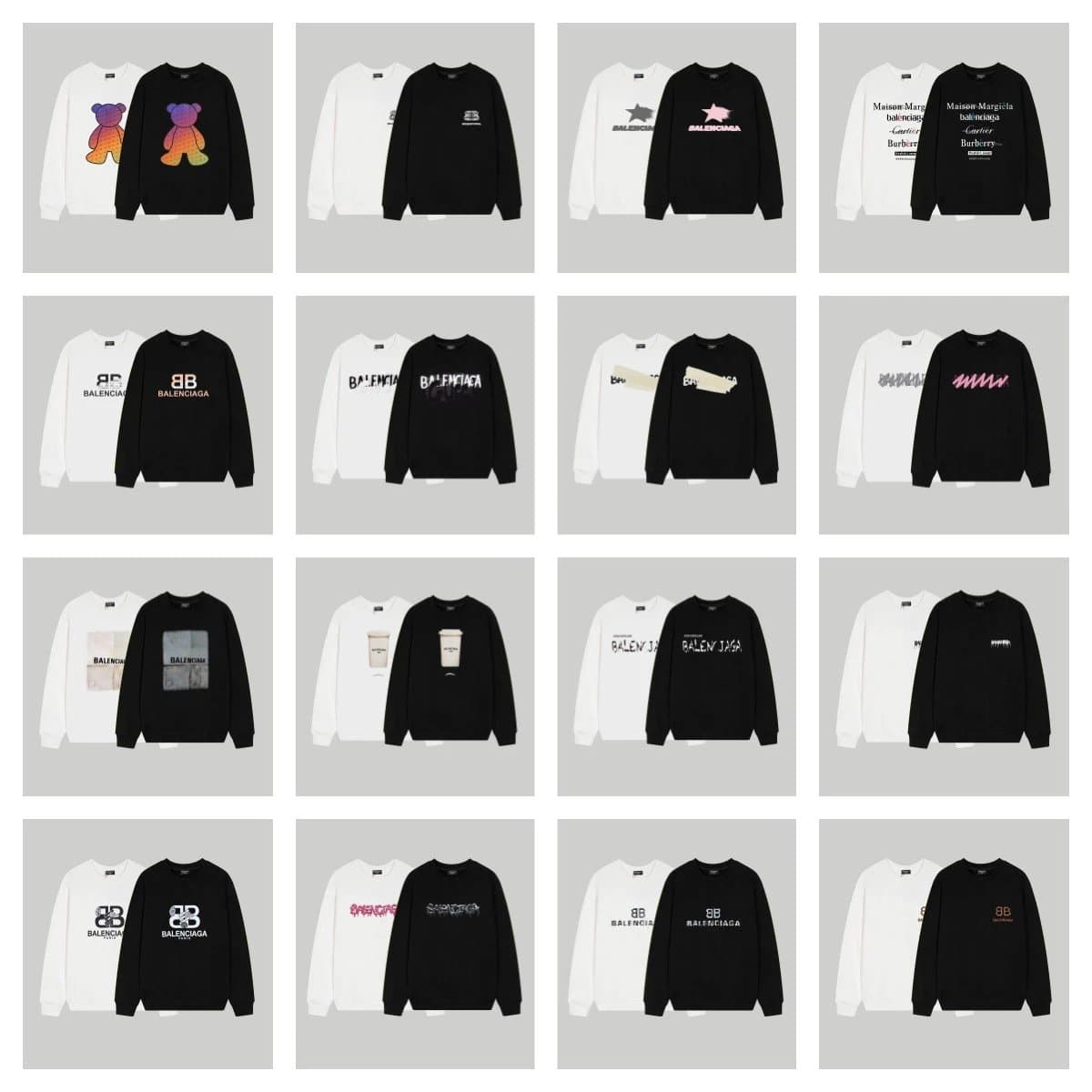 【上九路G】跨境高版本秋冬新款重磅纯棉圆领卫衣休闲百搭男女同款