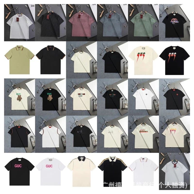 【贝洋G】跨境正确高版本短袖新款刺绣拼接男女同款潮牌