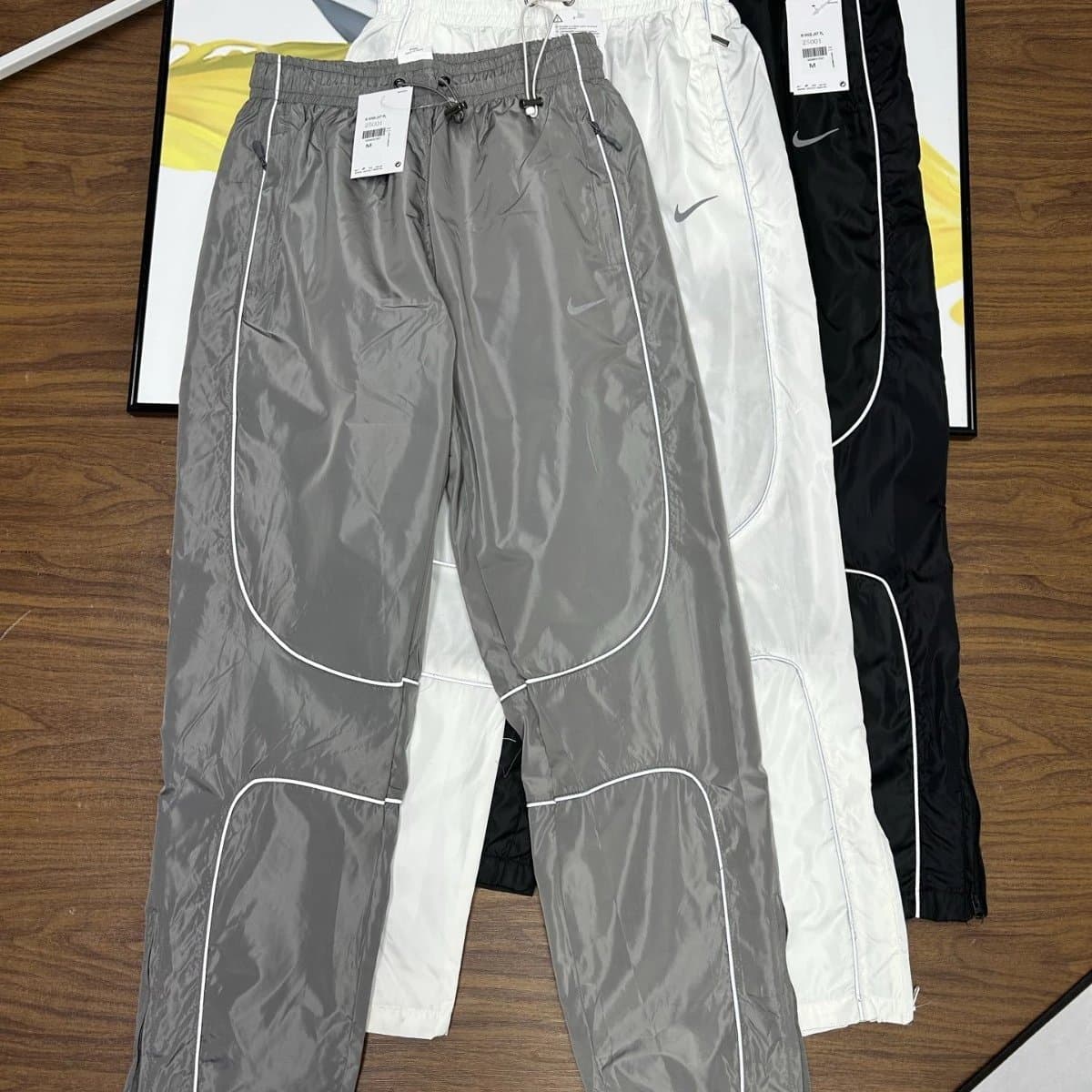 【靖之G】春秋海外爆款联名反光男士休闲裤钩子反光条运动情侣运动长裤