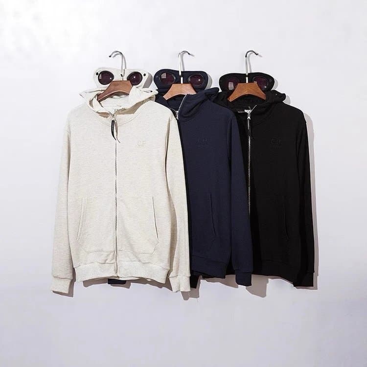 【上九路G】跨境刺绣开衫拉链眼镜帽衫男女款小众连帽卫衣外套