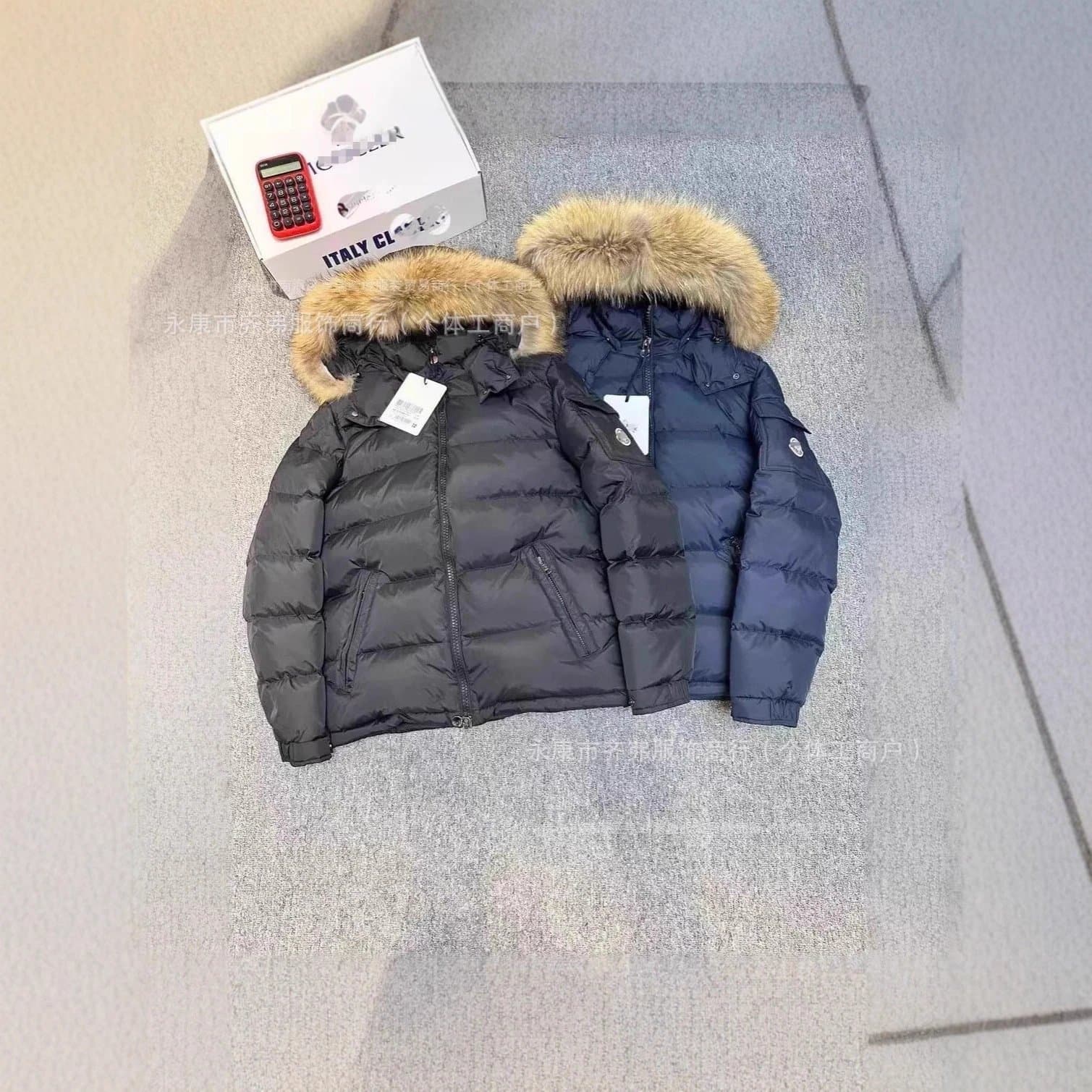 外贸蒙家正确版冬季大毛领连帽男女同款时尚爆款棉服加厚保暖外套