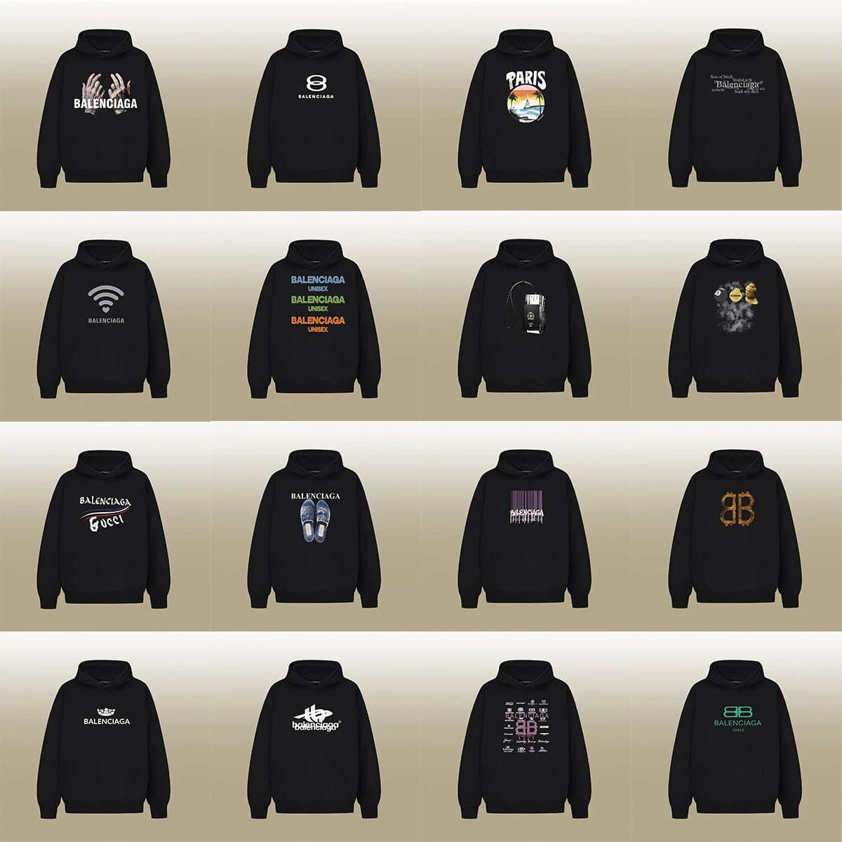 【上九路G】跨境高版本秋冬新款重磅纯棉印花连帽卫衣休闲百搭男女