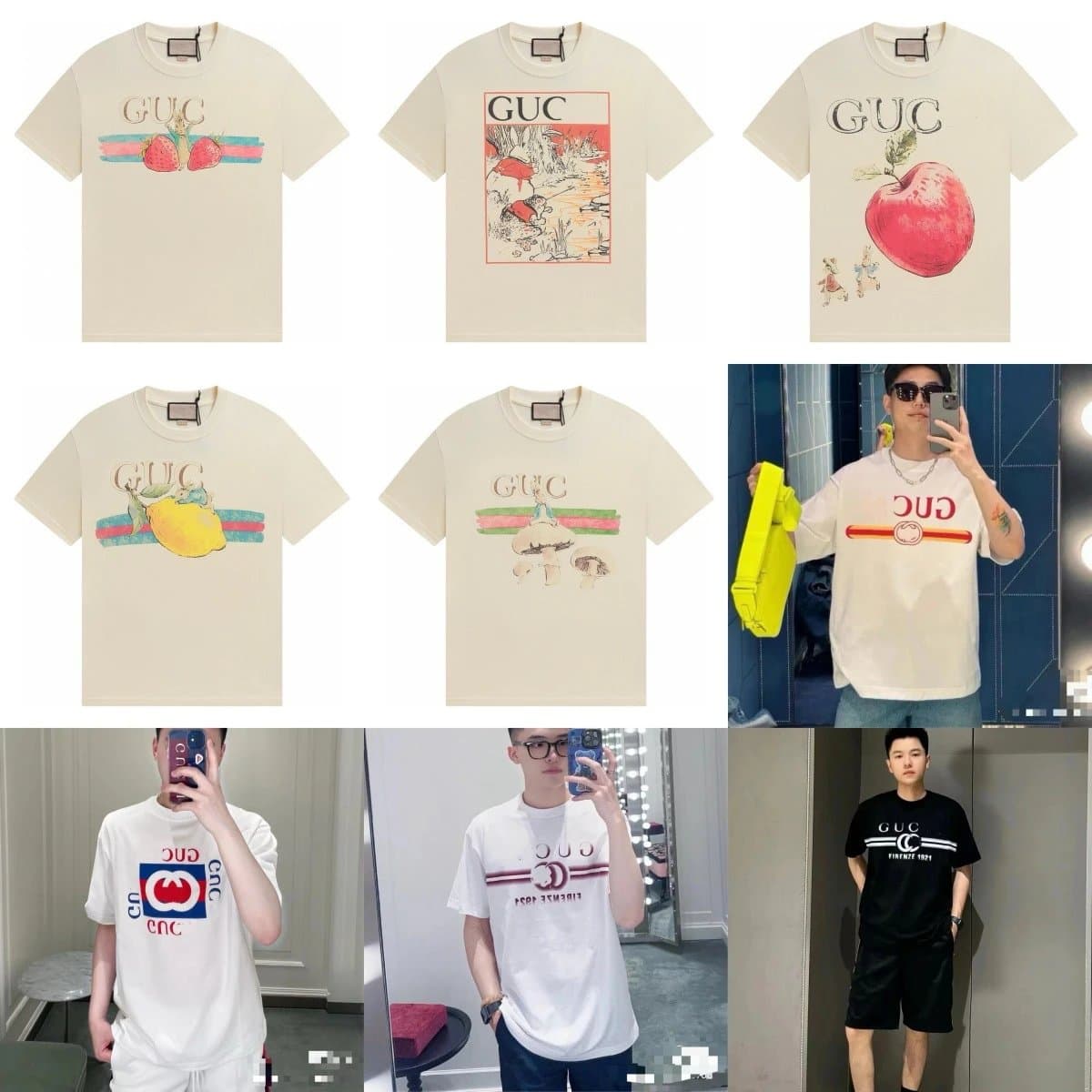 【贝洋G】跨境夏季新款字母印花休闲宽松男女情侣高街古家短袖