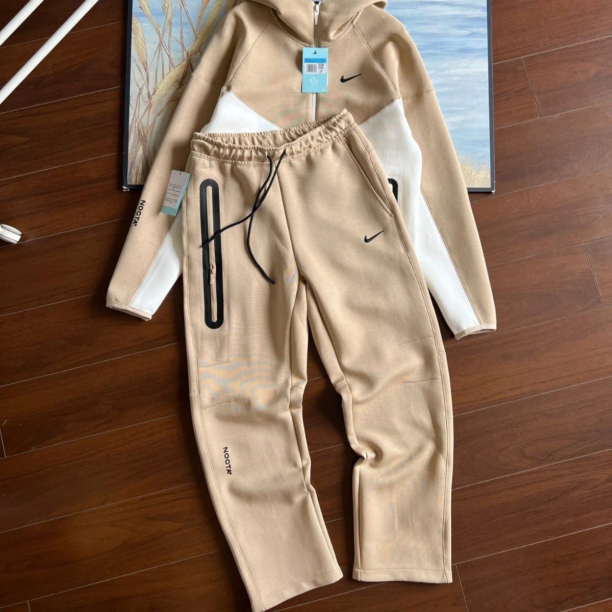 【靖之G】秋季新款海外爆款男士套装印花拼接拉链情侣运动服