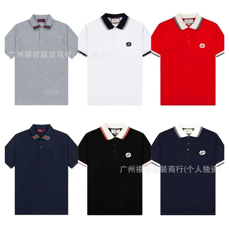 【贝洋G】跨境正确高版本纯色翻领男女短袖