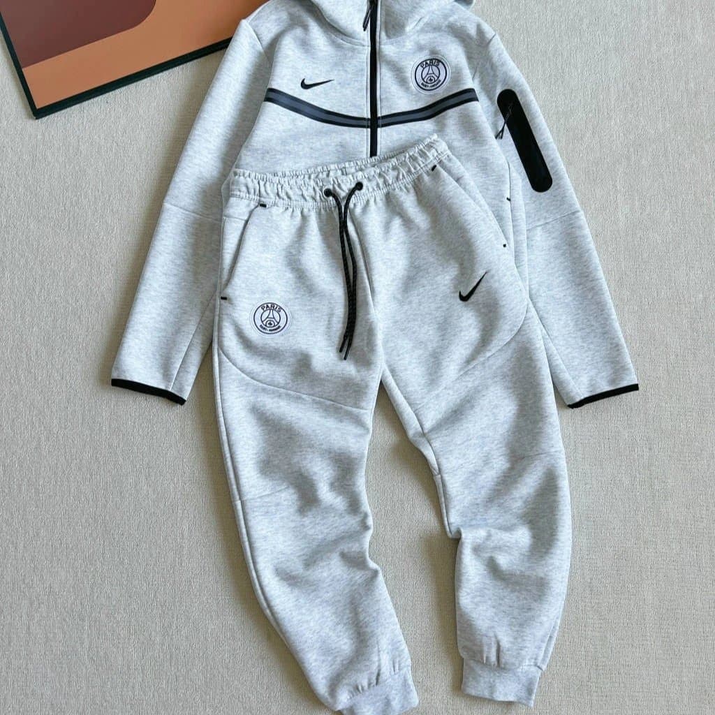 【靖之G】秋海外爆款NK联名男士套装 钩子刺绣巴黎徽章反光休闲连帽运动服